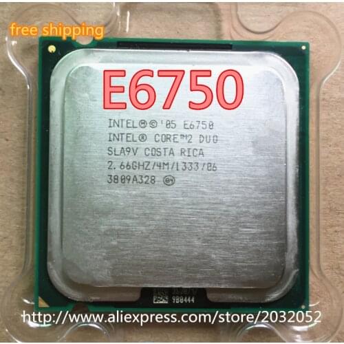 Original For Intel Core 2 Duo e6750 E6750 Processor 2.66 GHz Dual-Core SLA9V LGA 775 Desktop cpu(working 100