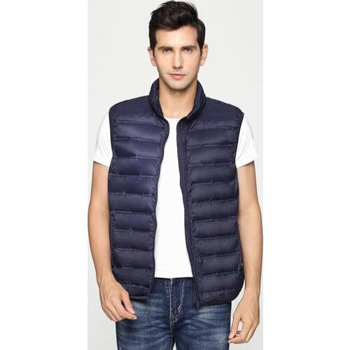 Autumn and winter light and thin short slim down coat vest mens plus size light down vest 90% white duck down jacket waistcoat