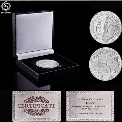 Ancient Egyptian Pyramids Sphinx Silver Plated Collectibles Challenge Art Coin