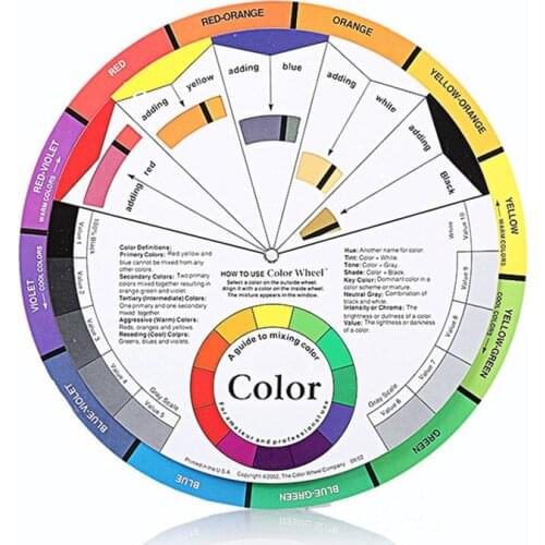 Professional Tattoo Nail Pigment 12 Color Wheel Paper Card Three-tier Design Mix Guide Round The Central Circle Rotates