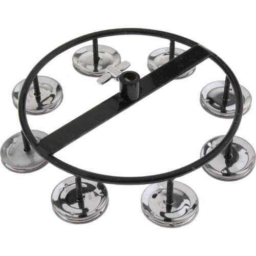 Tooyful Professional 4 Pairs Rhythm Hi Hat Tambourine with Single Row for Drum Set