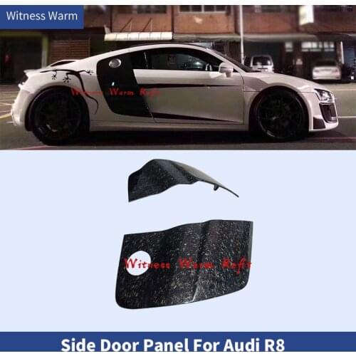 1Pair+DOUBLE-SIDED Forged fiber//R8 Forge Carbon Fiber Side Door Side Panel Blade Side Scoop Sideblade for Audi R8 V8 V10 08-15