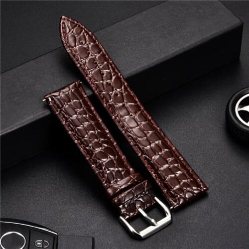 Soft Calfskin Leather Watchband Crocodile Pattern Design Bracelet for Mens Watches Straps 16mm 18mm 20mm 22mm 24mm correas