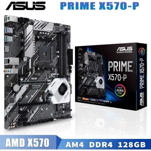 Socket AM4 Asus PRIME X570-P Motherboard DDR4 128GB AMD X570 PCI-E 4.0 M.2 CrossFireX AMD Ryzen X570 Placa-Mãe AM4 ATX RGB New