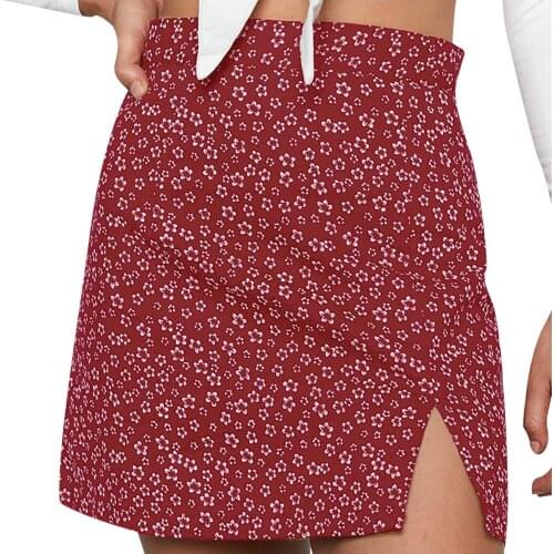 Sagace ins style solid color simple high waist split casual skirt half length skirt retro womens sexy skirt 2021