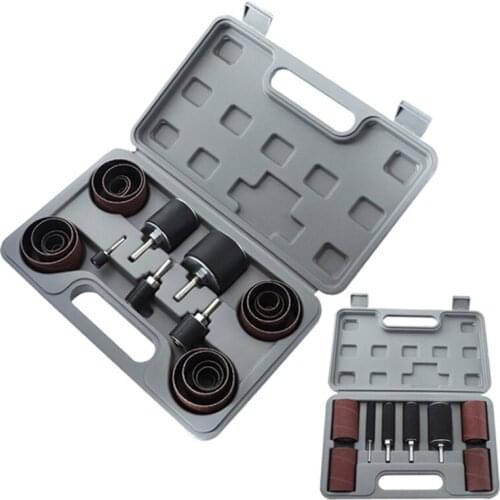 Sandpaper Ring Shaft Grinding Head Set Sandpaper Roll Metal Rust Removal Polishing Wheel Woodworking Wood Root Grinding Head