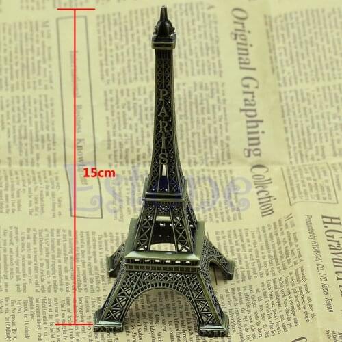 6 Sizes Bronze Tone Paris Eiffel Tower Figurine Statue Vintage Alloy Model Decor New
