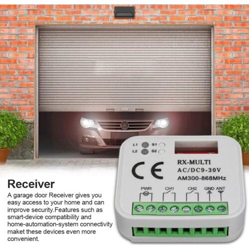 Universal Remote Control Switch Receiver 433MHz 868MHz Multi-frequency Receiver AC/DC 9-30V 300-868MHz Garage Gate Door Receive