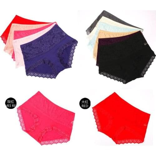 Women Sexy Lace Underwear Bamboo Fiber Briefs Soft Panties For Female 10pcs/lot Wholesales Free shipping