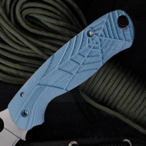 1Pair Para 3 Grips Custom G10 Shank Patch Folding Knife for Spyderco C223 Paramilitary GP 3 Scales Para 3 Handle B9U5
