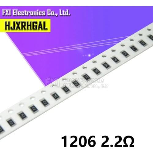 100PCS 1206 SMD Resistor 2.2 ohm chip resistor 0.25W 1/4W 2.2R 2R2 new original
