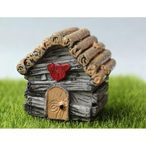 2Colors Bonsai Resin House Miniature Garden Fairy Ornament Plant Pot Decor Dog House Pet Dollhouse Grey Girl Gift Free Shipping