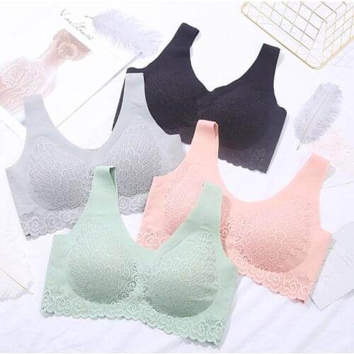 3 PCS Underwear Womens Bra Solid Color Seamless Bras Vest Lace Beauty Back Bra With Pad For Women VIP Dropshipping
