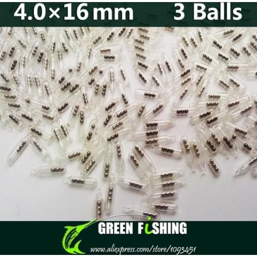 50pcs 4mm 3 balls Jig Fishing Lure Glass Rattles Insert Tube Rattles Shake Attract Fly Tie Tying Fishing rattle