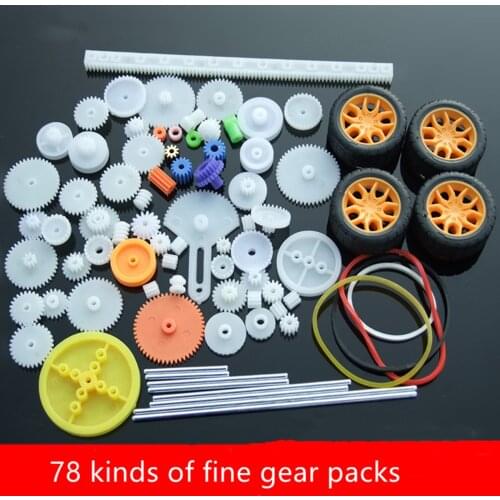 78pcs Gearbox Toy Robot Motor Plastic Gear DIY Model Accessories Bevel Gear Standard