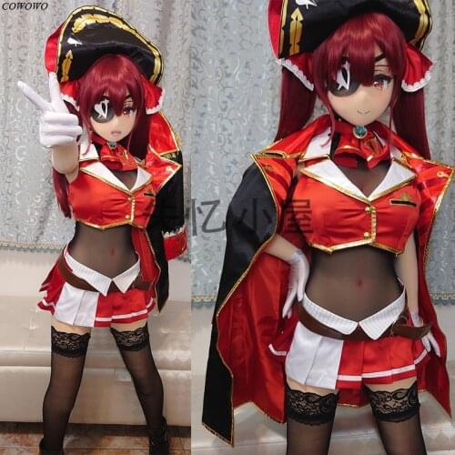 Anime! VTuber Hololive Houshou Marine Captain Lovely Uniform Cosplay Costume Halloween Carnival Party Suit Women Custom Made