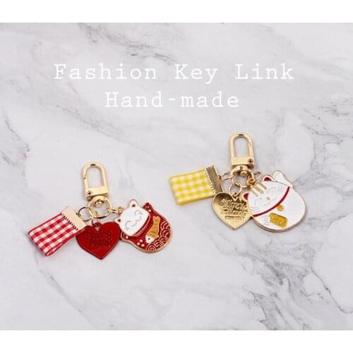 Cartoon Unicorn Maneki Neko Lucky Cat Fat Fortune Cat Keychain Women Key Chain Metal Ring Car Bag Pendent Christmas Gift D231