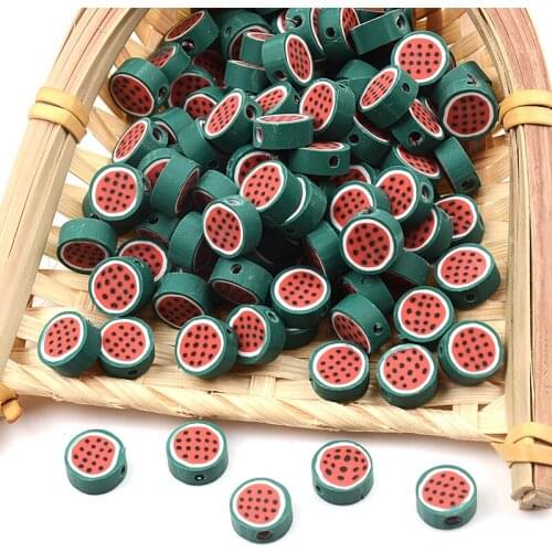 30/60/90pcs Fruits Beads Polymer Clay Beads Loose Spacer Beads For Jewelry Making DIY Bracelet Accessories