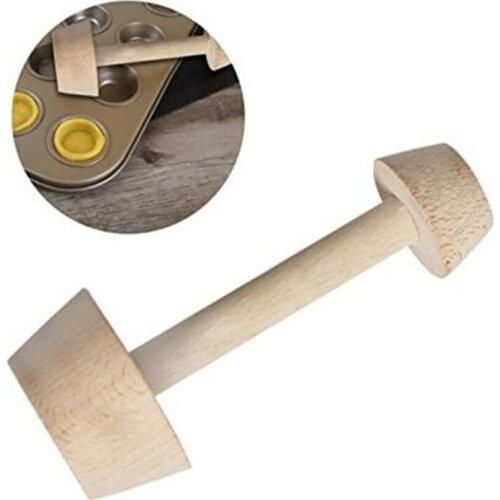 Wooden Egg Tart Mold Cupcake Muffin Baking Cup Tartlets Pan Pastry Tamper Cake Pusher Egg Tart Double-End Tamper DIY Baking Tool