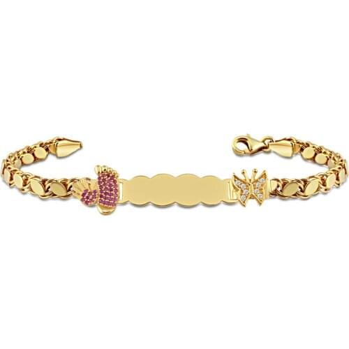 Name Post Baby Foot Silver Child Bracelet Bangle DN321