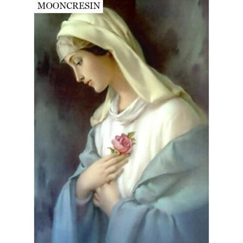 Diy Diamond Painting Cross Stitch Religious of the Virgin For Home Decoration Portrait Series Diamond Embroidery Mosaic Painting