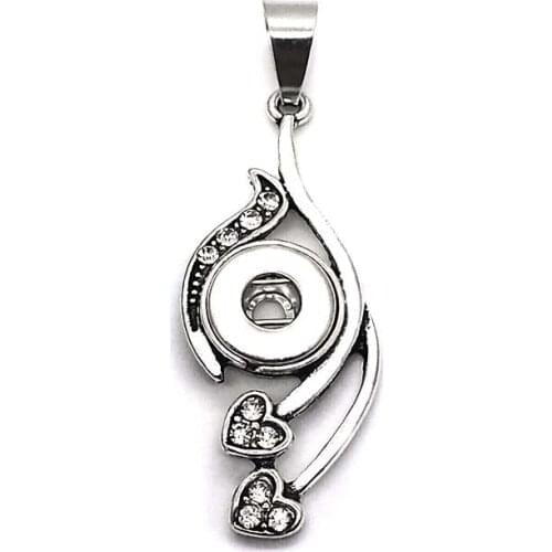 Hot Sale High Quality 083 heart 12mm Snap Button Pendant Necklace Punk bohemia For Women Charm Fashion Interchangeable jewelry
