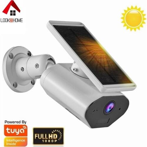 Outdoor Solar Power 1080P HD WiFi Camera Remote View By TUYA Smart Life APP Waterproof Google Home Alexa Surveillance IP Camera
