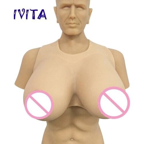 IVITA 12KG Huge Realistic Silicone Breast Forms Fake Boobs For Mastectomy Crossdresser Tits Transgender Shemale Hot Big Nipples