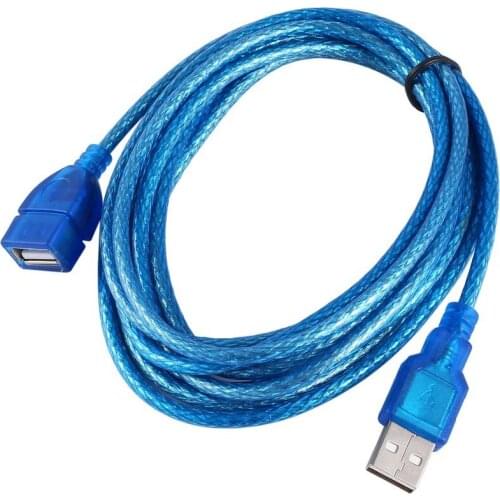 1/1.5/2/3-M Anti-interference USB 2.0 Extension Cable USB 2.0 Male to USB2.0 Female Extension Data Sync Cord Cable Blue Standard