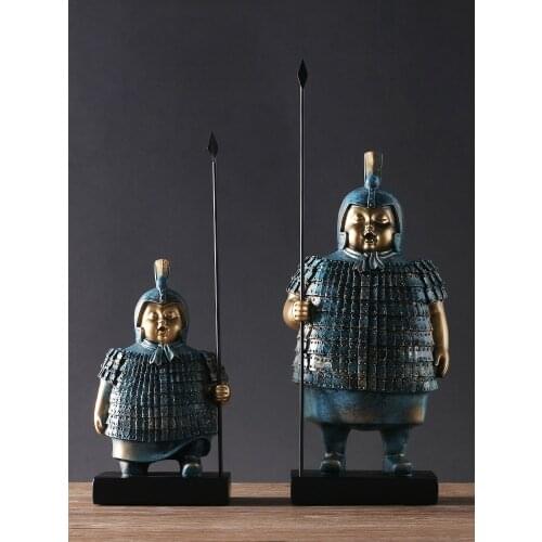 Chinese Ornaments Qin Terracotta Warriors Ornaments Retro Office TV Console Cabinet Personality Creative Decoration