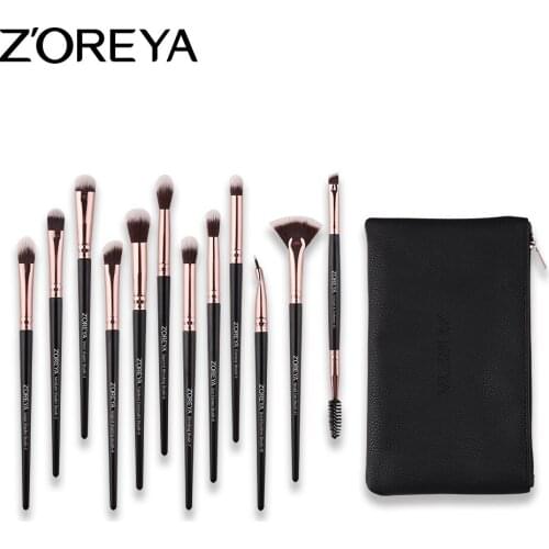 Hot Selling Zoreya 12 PCs Gift Makeup Brush Set Artificial Fiber Eyeshadow Brush Set Cosmetic Gift for Women ZS125