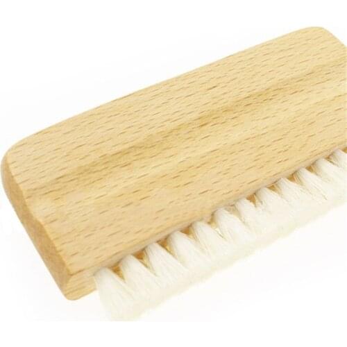 LP Vinyl Record Cleaning Brush Anti-static Goat Hair Wood Handle Brush Cleaner