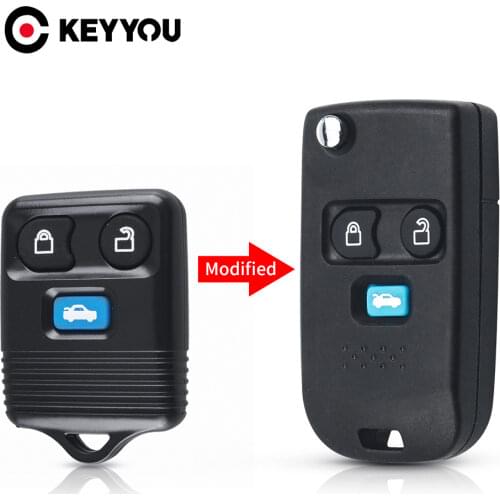 KEYYOU Modified/Original 3 Buttons Fob Remote Car Key Case Replacement Key Shell For Ford Escape Transit MK6 Connect 2000-2006