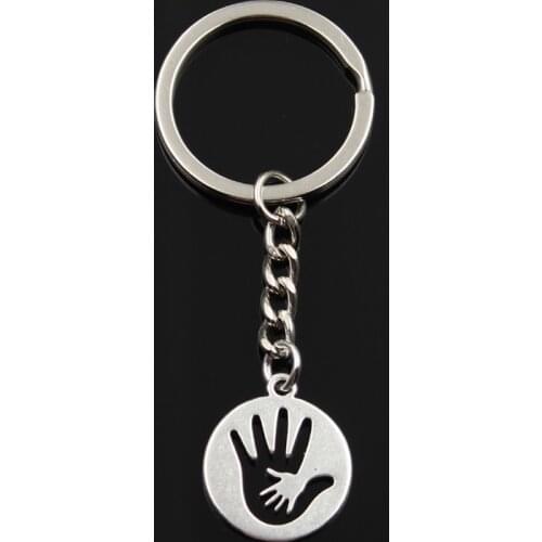 Fashion Keychain 23x20mm maternal love mother palm baby hand silver color pendants DIY Men Jewelry Car Key Ring Holder Gift