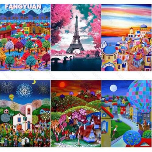 Diy 5D Abstract Diamond Painting Landscape Full Round Square Drill Diamond Embroidery Cross Stitch Kits Crafts Flower Home Decor