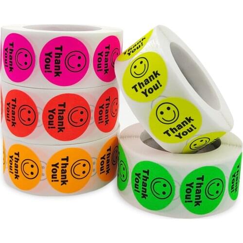 Smiley Face Sticker 500 Pcs/roll for Kids Reward Sticker yello green red Labels Happy Smile Face Expression Sticker Kids Toys
