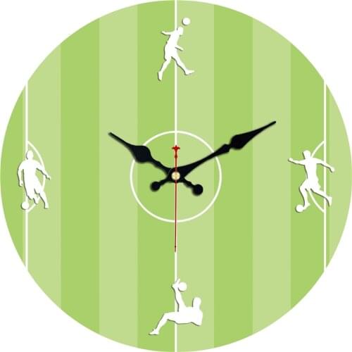 Vintage Football Design Wall Clock Silent Brief Living Room Office Home Decor Large Wall Art Clocks Duvar Saati No Ticking Sound