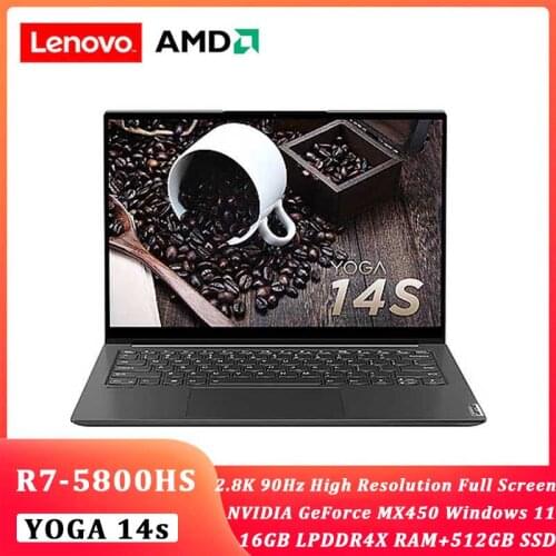 New Lenovo YOGA 14s 2021 AMD laptop R7-5800HS 16GB RAM 512G SSD Backlit keyboard 90Hz High refresh rate screen Ultraslim laptop