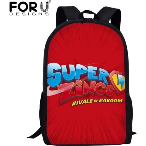 FORUDESIGNS New Arrival Primary Student School Bags Funny Cartoon Super Zings Design Backpack Large Capacity Schoolbags mochila