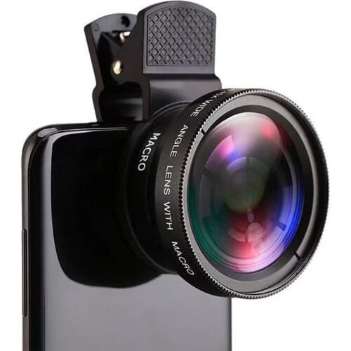 2 In 1 Mobile Phone Lens 0.45x Super Wide Angle 12.5x Macro HD Camera Lens For iPhone Huawei Xiaomi Samsung Smartphone Universal