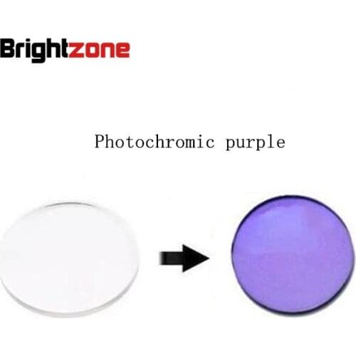 Clear Quick Change Lenses 1.56 Photochromic Purple HMC UV AR CR39 resin eyeglasses prescription lenses only myopia /astigmatism