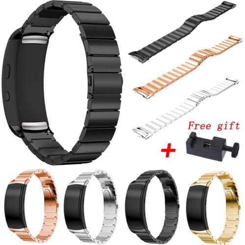 Stainless Steel Band Strap For Samsung Gear Fit 2 / 2 Pro Smart Watch Metal Replacement Wrist Bracelet Strap With Removed Tool