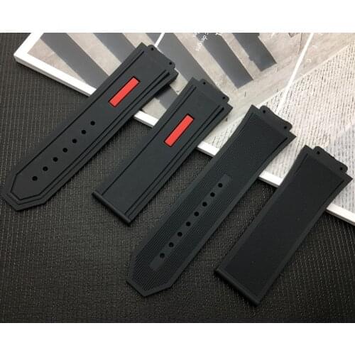 Luxury Brand 29*19mm nature black Silicone rubber watchband watch band for Hublot strap for king power series Logo tools