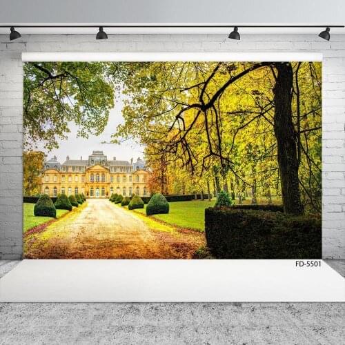 Vintage Building Tree Plant Photographic Background Customized Backdrop for Children Baby Portrait Scenic Photocall Fond Photo