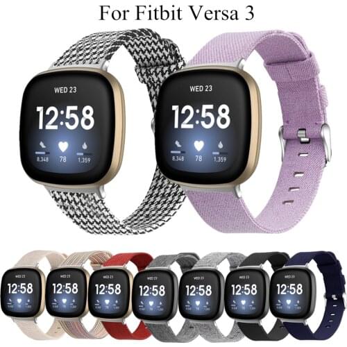 Canvas Wrist Strap for Fitbit Versa 3 Smart Watch Band Replacement Fabric Nylon Bands Soft Belt for Fitbit Versa3 Accessories