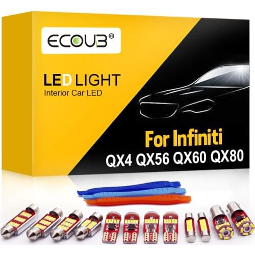 Interior LED Light Bulbs for Infiniti QX4 QX60 QX56 QX80 Map Reading Dome Indoor Trunk Light Canbus Car LED Lamp Kit Upgrade