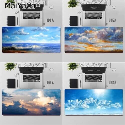 MaiYaCa Top Quality Blue Sky Adds White Cloud Scenery Laptop Computer Mousepad Free Shipping Large Mouse Pad Keyboards Mat