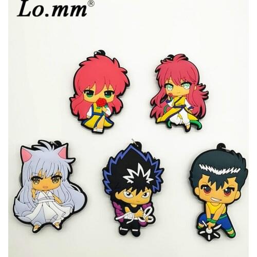 Japanese comic Yu Yu Hakusho cos PVC key chains cartoon red keychain cute funny gift bag pendant accessories kid toy porte clef