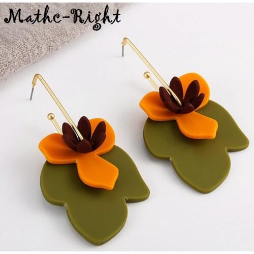 Match-Right Women Statement Acrylic Flower Earrings For Women Long Dangle Korean Drop Earring Pendant Female Jewelry SP740