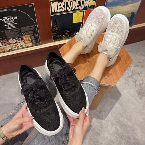 2021 Spring and Summer New Casual Shoes Womens Breathable Platform Height Increasing Shoes Two-Way Lace Loafers Slip-on